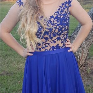Royal blue Sherri Hill formal prom dress